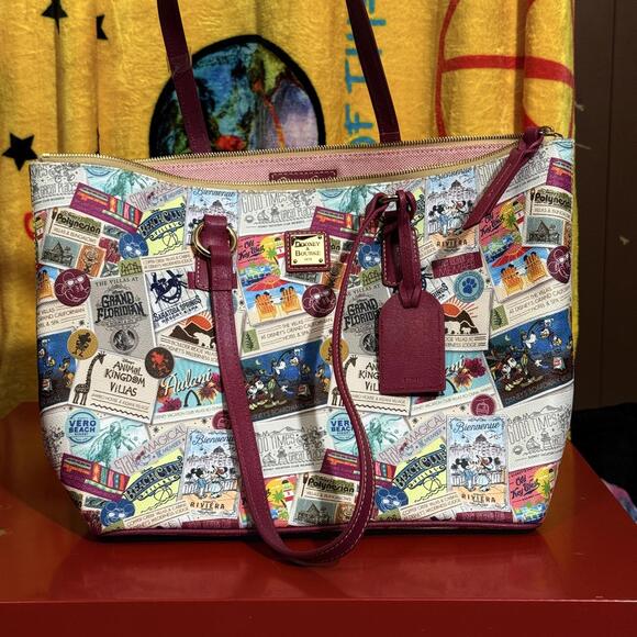 Dooney & Bourke Disney Tote Bag - Vintage DVC Park Postcards Design - Picture 4 of 6